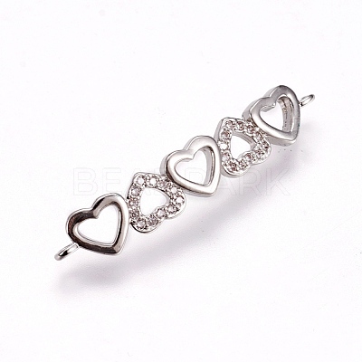 Brass Micro Pave Cubic Zirconia Links ZIRC-F099-06P-1