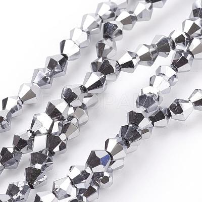 Electroplate Glass Beads Strands EGLA-S057-4-1