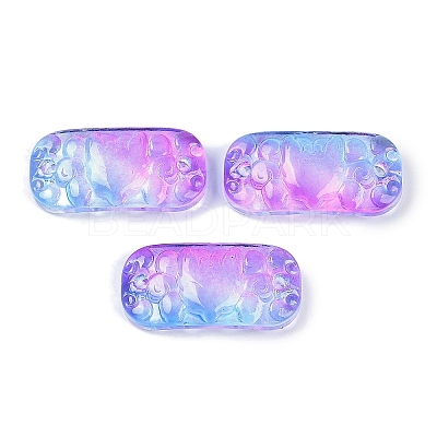 Spray Painted Transparent Glass Connector Charms X1-GLAA-H035-06C-1