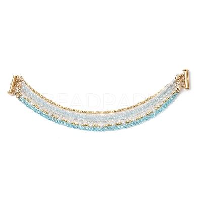 Glass Seed Bead & Shell Pearl & Glass Beads Multi-strand Bracelets for Women BJEW-JB13079-1