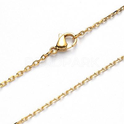 PVD Vacuum Plating 304 Stainless Steel Cable Chain Necklace NJEW-S420-008C-G-1