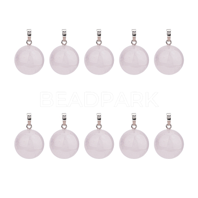 10Pcs Natural Rose Quartz Pendants G-HS0001-05-1