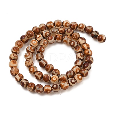 Natural Tibetan 3-Eye dZi Agate Beads Strands G-A240-A01-01-1