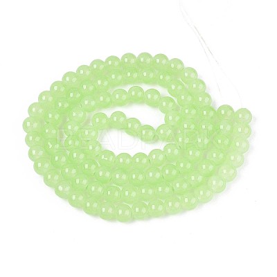 Baking Paint Imitation Jade Glass Round Bead Strands X1-DGLA-Q021-8mm-08-1