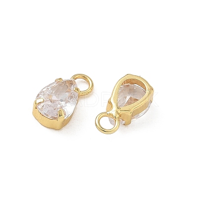 Brass Pave Clear Cubic Zirconia Charms CU-CBAD360-01G-01-1