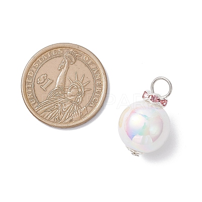 Imitation Pearl Acrylic Pendants PALLOY-JF04349-01-1