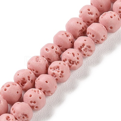 Synthetic Lava Rock Dyed Beads Strands G-H311-08A-08-1