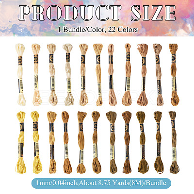 22 Bundles 22 Colors Autumn Themed Polyester Embroidery Floss OCOR-TA0002-80-1