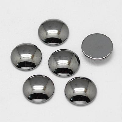 Non-magnetic Synthetic Hematite Cabochons G-P162-05-6mm-1
