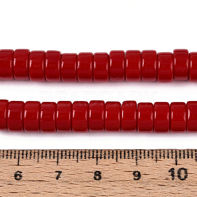 Opaque Solid Color Glass Beads Strands GLAA-N026-4x8mm-06-1