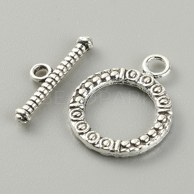 Tibetan Style Alloy Toggle Clasps FIND-CJC0017-21C-AS-1