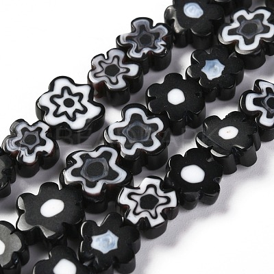 Handmade Millefiori Glass Bead Strands LAMP-J035-8mm-01-1