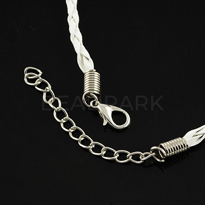 Trendy Braided Imitation Leather Necklace Making NJEW-S105-003-1