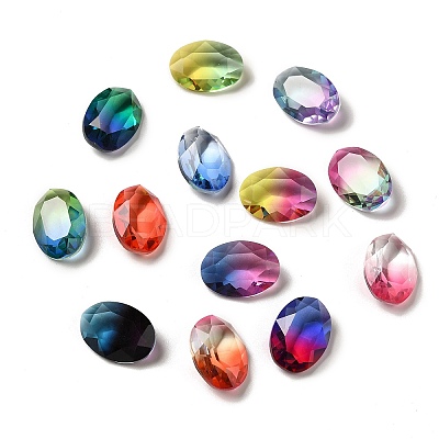 Faceted K9 Glass Rhinestone Cabochons GGLA-B002-03-1