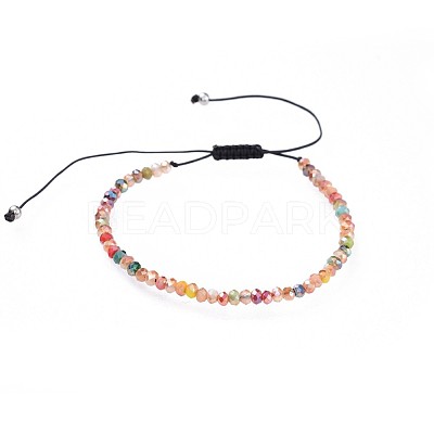 Adjustable Electroplate Glass Braided Bead Bracelets BJEW-JB04588-04-1