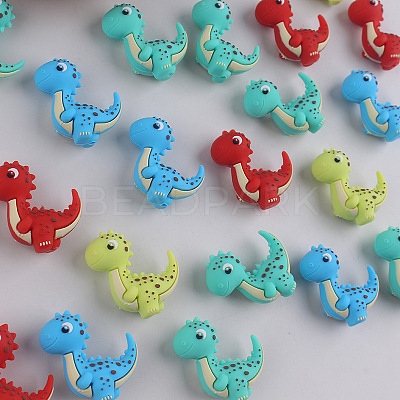 Cartoon Dinosaur Food Grade Eco-Friendly Silicone Focal Beads SIL-C010-01-1