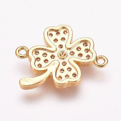 Brass Micro Pave Cubic Zirconia Links ZIRC-E118-13-1