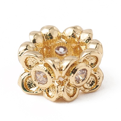 Eco-Friendly Rack Plating Brass Micro Pave Cubic Zirconia European Beads KK-F835-19B-G-1