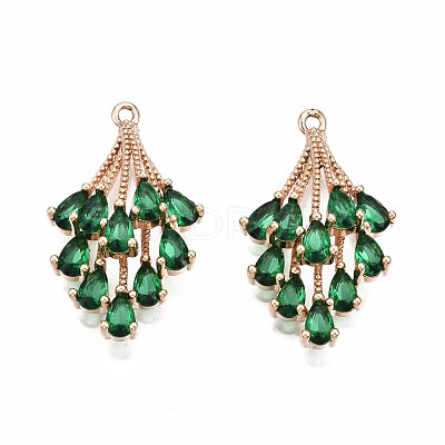 Brass Micro Pave Cubic Zirconia Pendants KK-R111-006-A01-1