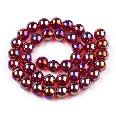 Electroplate Transparent Glass Beads Strands GLAA-T032-T4mm-AB20-1