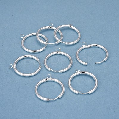 201 Stainless Steel Huggie Hoop Earring Findings STAS-P283-01L-S-1