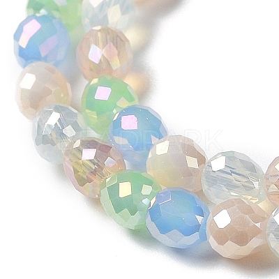 Electroplated Glass Beads Strands GLAA-B013-01D-1