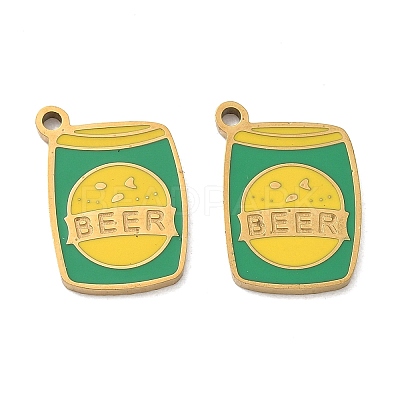 304 Stainless Steel Enamel Pendants SA-CBAD60D-08G-01-1