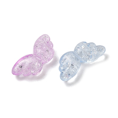 Transparent Crackle Acrylic Beads X-OACR-B031-10-1