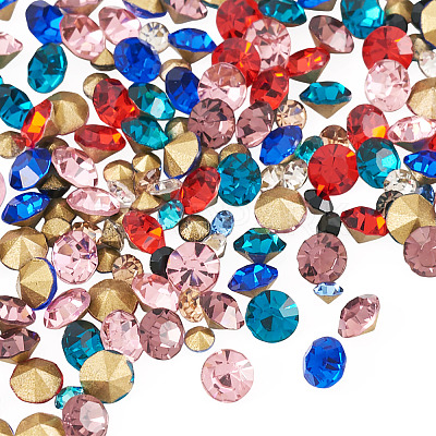 Pointed Back Glass Rhinestone Cabochons RGLA-YS0001-04B-1