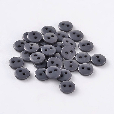 2-Hole Flat Round Resin Sewing Buttons for Costume Design BUTT-E119-34L-01-1