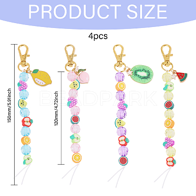Fruit Polymer Clay & Acrylic & Alloy Enamel Locking Stitch Marker HJEW-CA00012-1