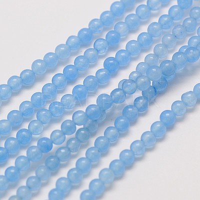 Natural White Jade Round Bead Strands G-A130-3mm-F06-1