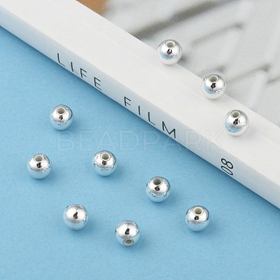 Plating Plastic Acrylic Round Beads PACR-L003-6mm-S-1