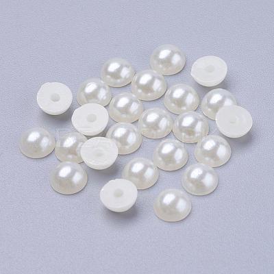 Half Round Domed Imitated Pearl Acrylic Cabochons OACR-H001-10-1