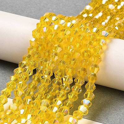Transparent Electroplate Glass Beads Strands GLAA-F029-2mm-A22-1