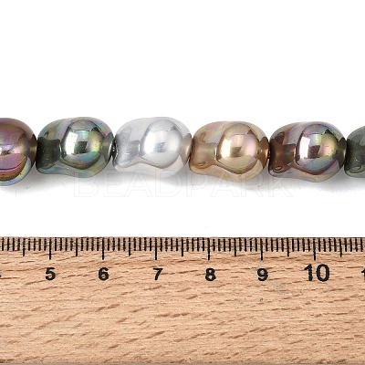Electroplate Opaque Glass Imitation Pearl Beads Strands EGLA-C011-01-1