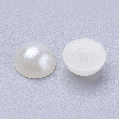 Half Round Domed Imitated Pearl Acrylic Cabochons OACR-H001-1-1