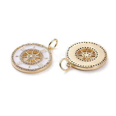 Brass Micro Pave Clear Cubic Zirconia Pendants KK-C100-28G-1