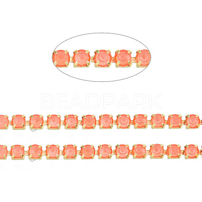 Brass Rhinestone Strass Chains CHC-N017-003B-B03-1
