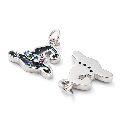 Rack Plating Brass Micro Pave Colorful Grade AAA Cubic Zirconia Pendants KK-M280-07P-1