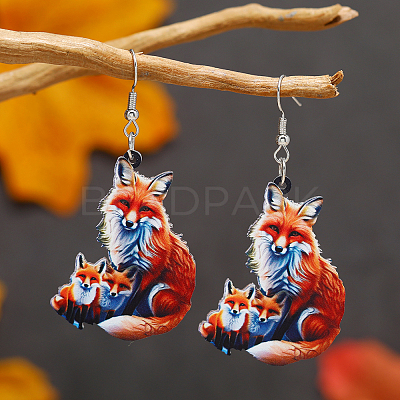 Colorful Acrylic Dangle Earrings HJ6740-3-1