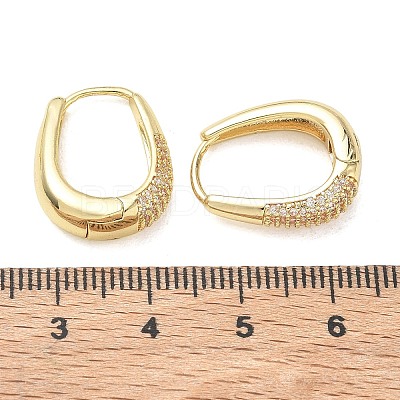 Brass Micro Pave Cubic Zirconia Hoop Earrings KK-CBA30C7-01G-1