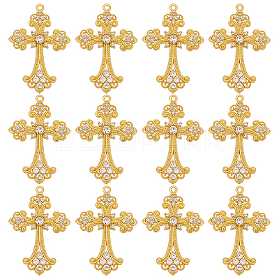 12Pcs Alloy Big Gothic Pendants ALRI-ME0001-01-1