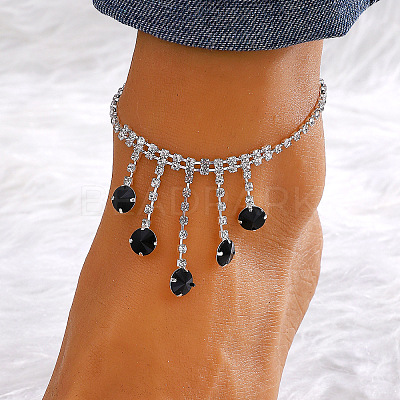 Brass Crystal Rhinestone Tennis Anklets for Wome FS-WGAF92D-20-1