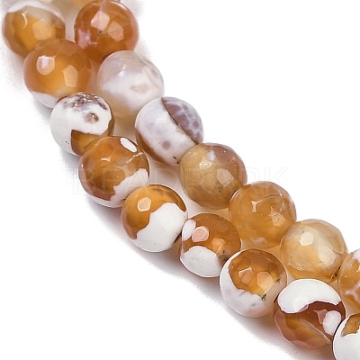 Natural Fire Crackle Agate Beads Strands G-C082-A01-33-1