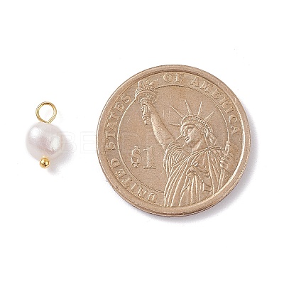 Natural Cultured Freshwater Pearl Charms LS-X-PALLOY-JF01098-03-1