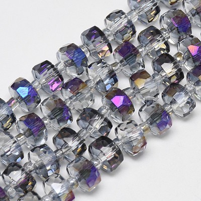 Electroplate Glass Beads Strands EGLA-Q083-8mm-D07-1