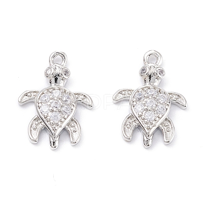 Rack Plating Brass Micro Pave Cubic Zirconia Pendants ZIRC-C026-07P-1