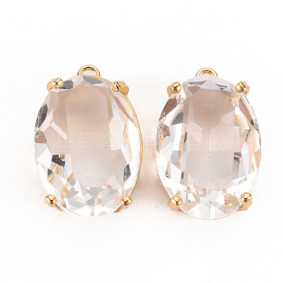 Transparent Glass Pendants GLAA-S193-009G-1