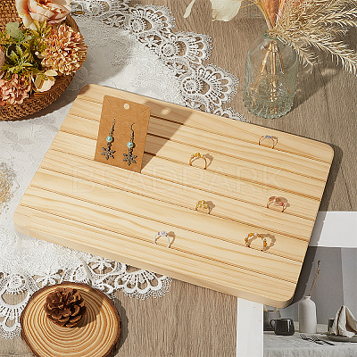 Rectangle Wood Earring Display Card Stands ODIS-WH20008-07B-1